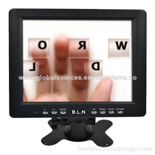 8-inch touch screen LCD monitor with AV input, VGA input for bank system terminal display